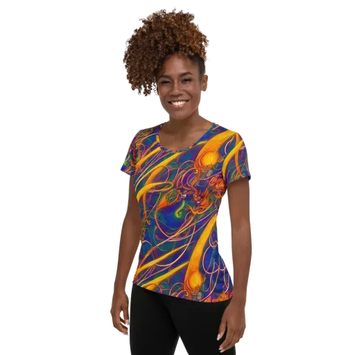 Luminous Whirl on a Women's Athletic T-Shirt