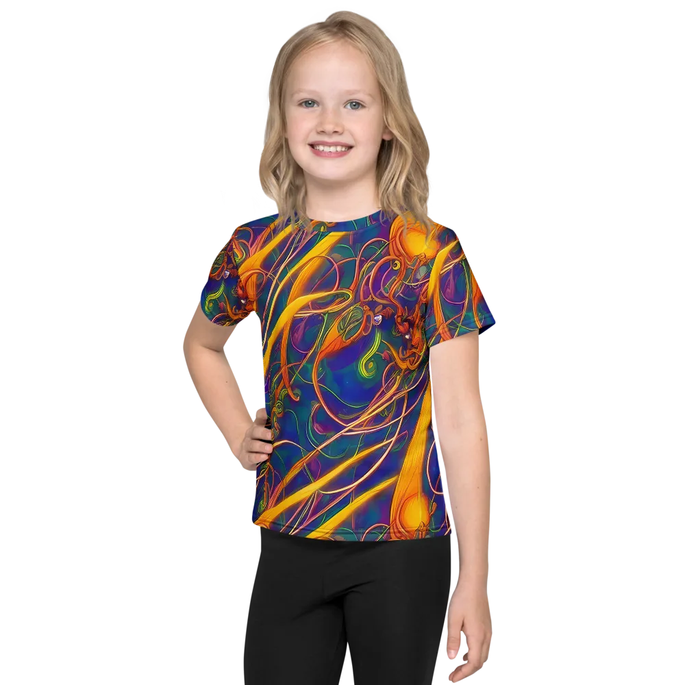Luminous Whirl on Kids Crew Neck T-Shirt — Front
