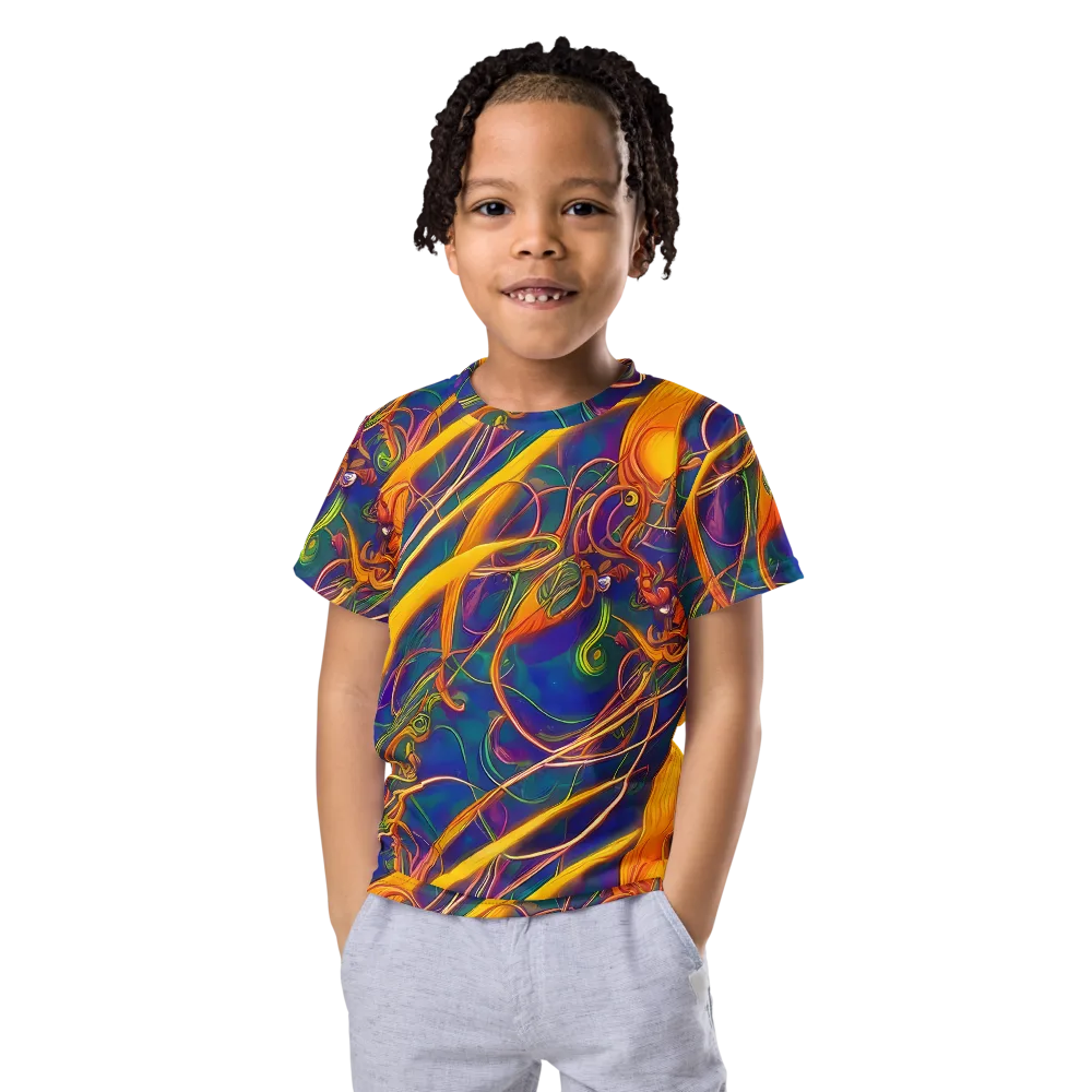 Luminous Whirl on Kids Crew Neck T-Shirt — Front