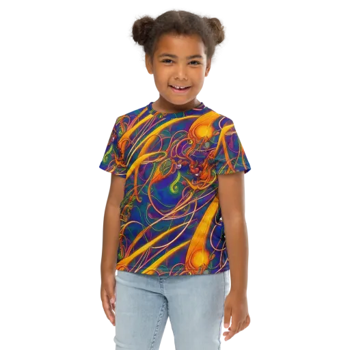 Luminous Whirl on a Kids Crew Neck T-Shirt