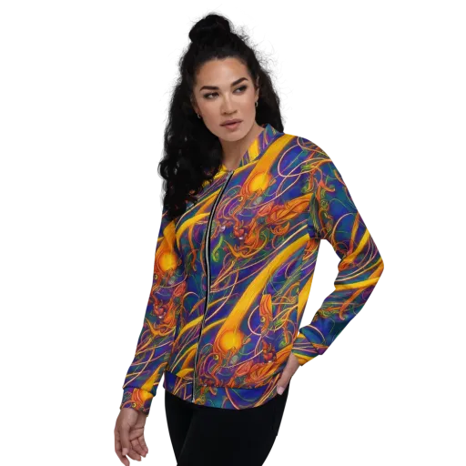 Luminous Whirl on a Bomber Jacket