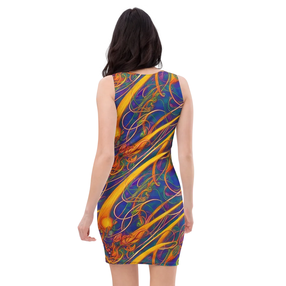 Luminous Whirl on Bodycon Dress — Back