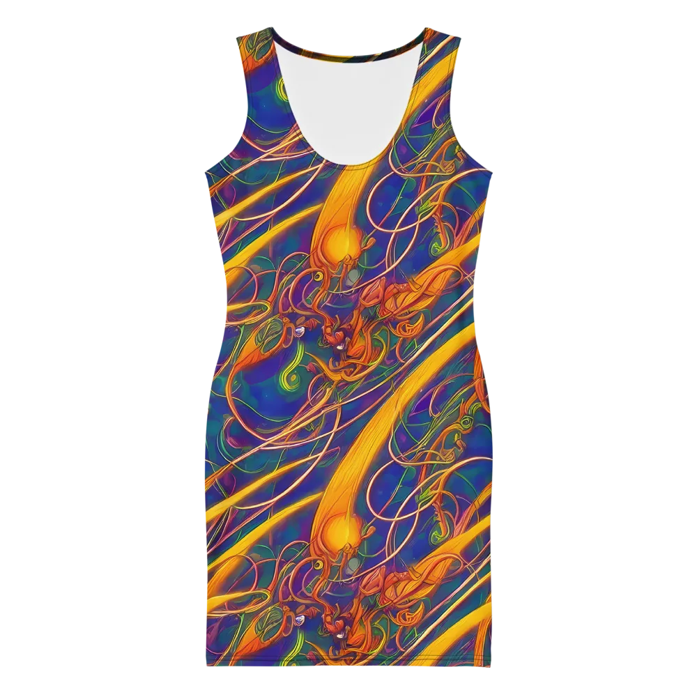 Luminous Whirl on Bodycon Dress — Front