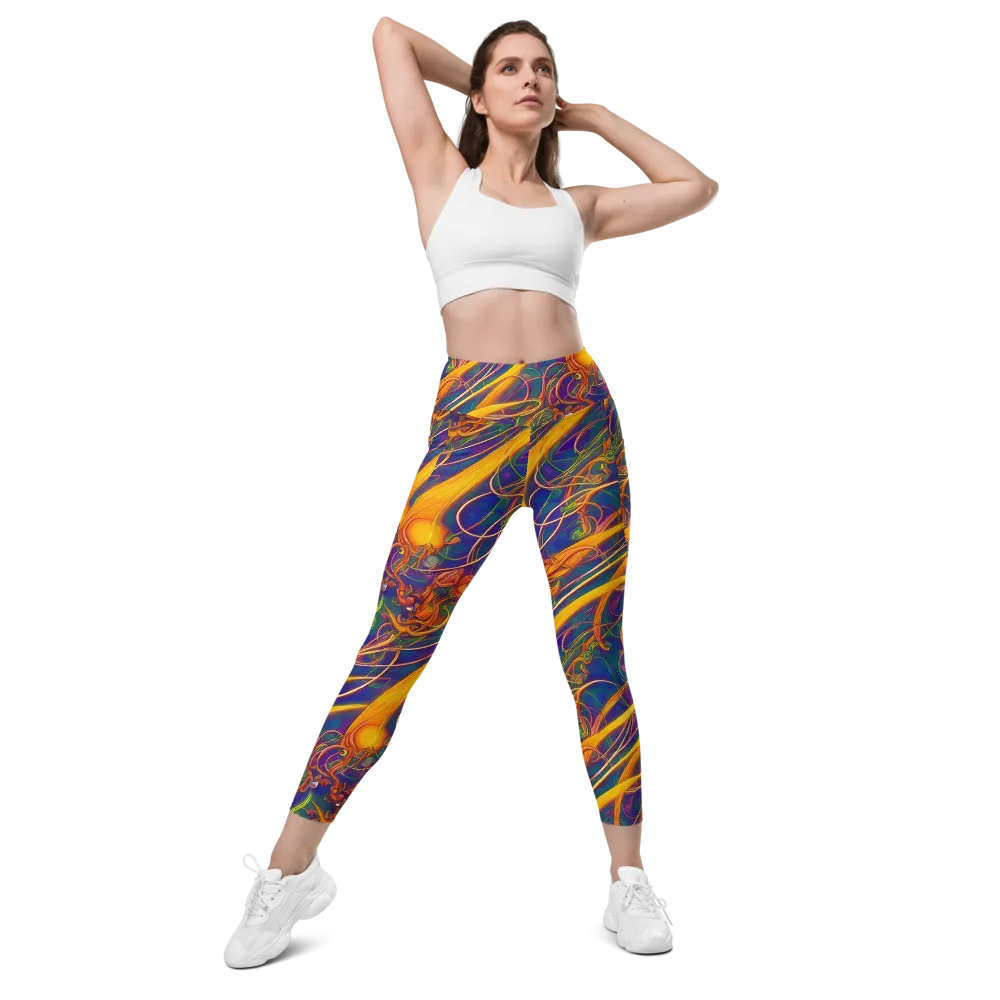 Luminous Whirl on Leggings with Pockets — Front