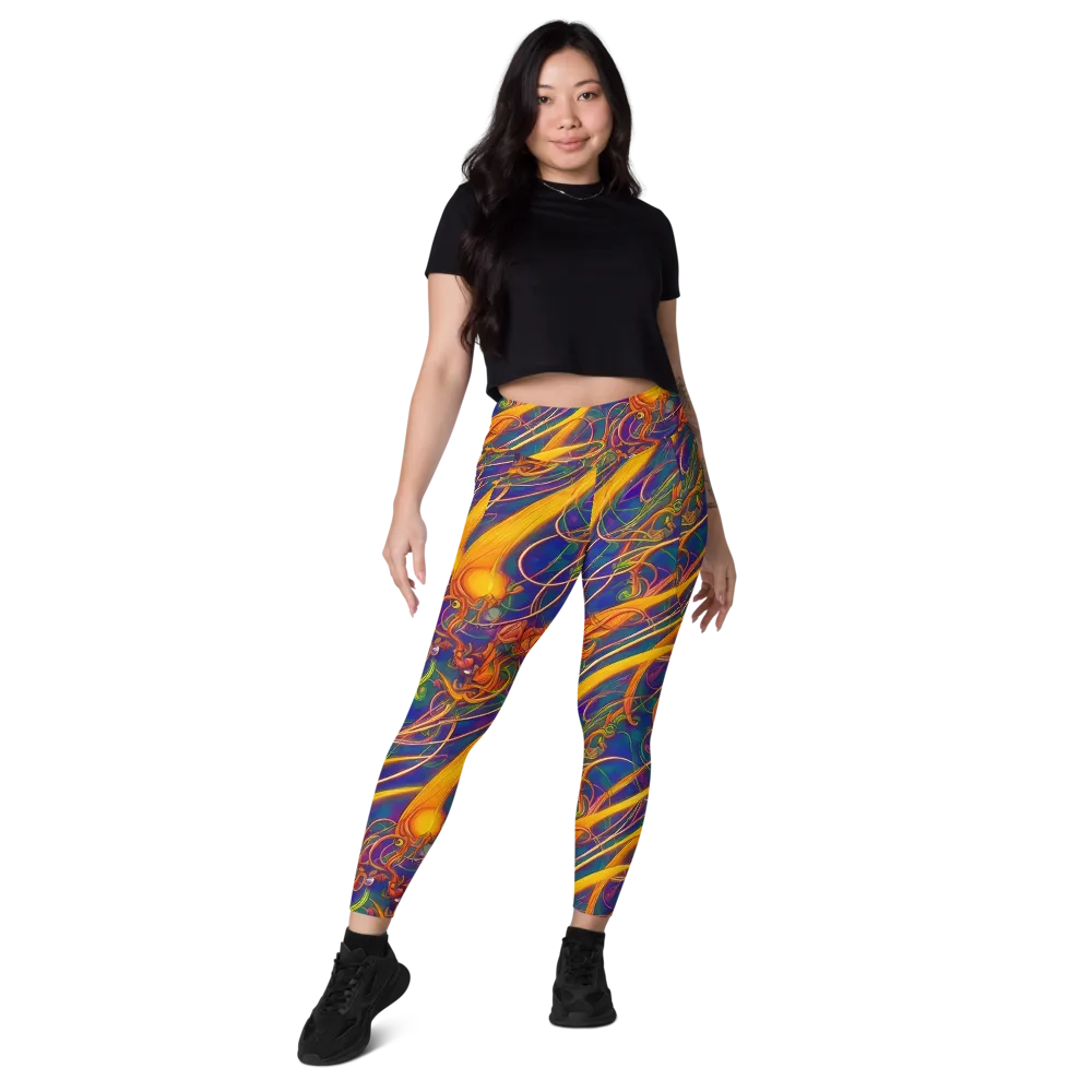 Luminous Whirl on Leggings with Pockets — Front