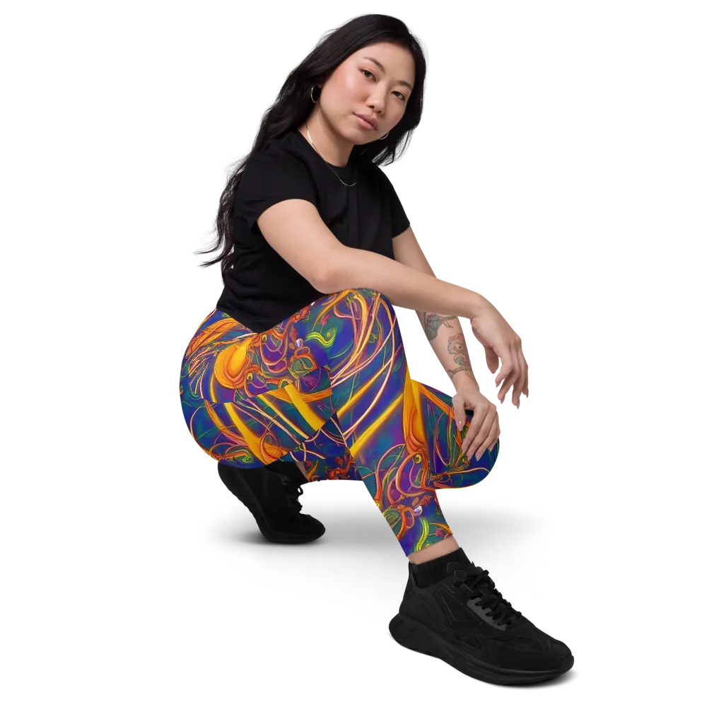 Luminous Whirl on Leggings with Pockets — Right Front