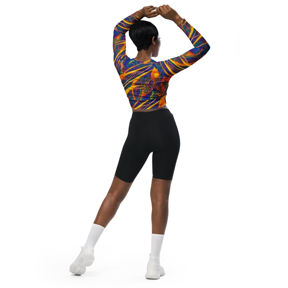 Luminous Whirl on Long Sleeve Crop Top — Back
