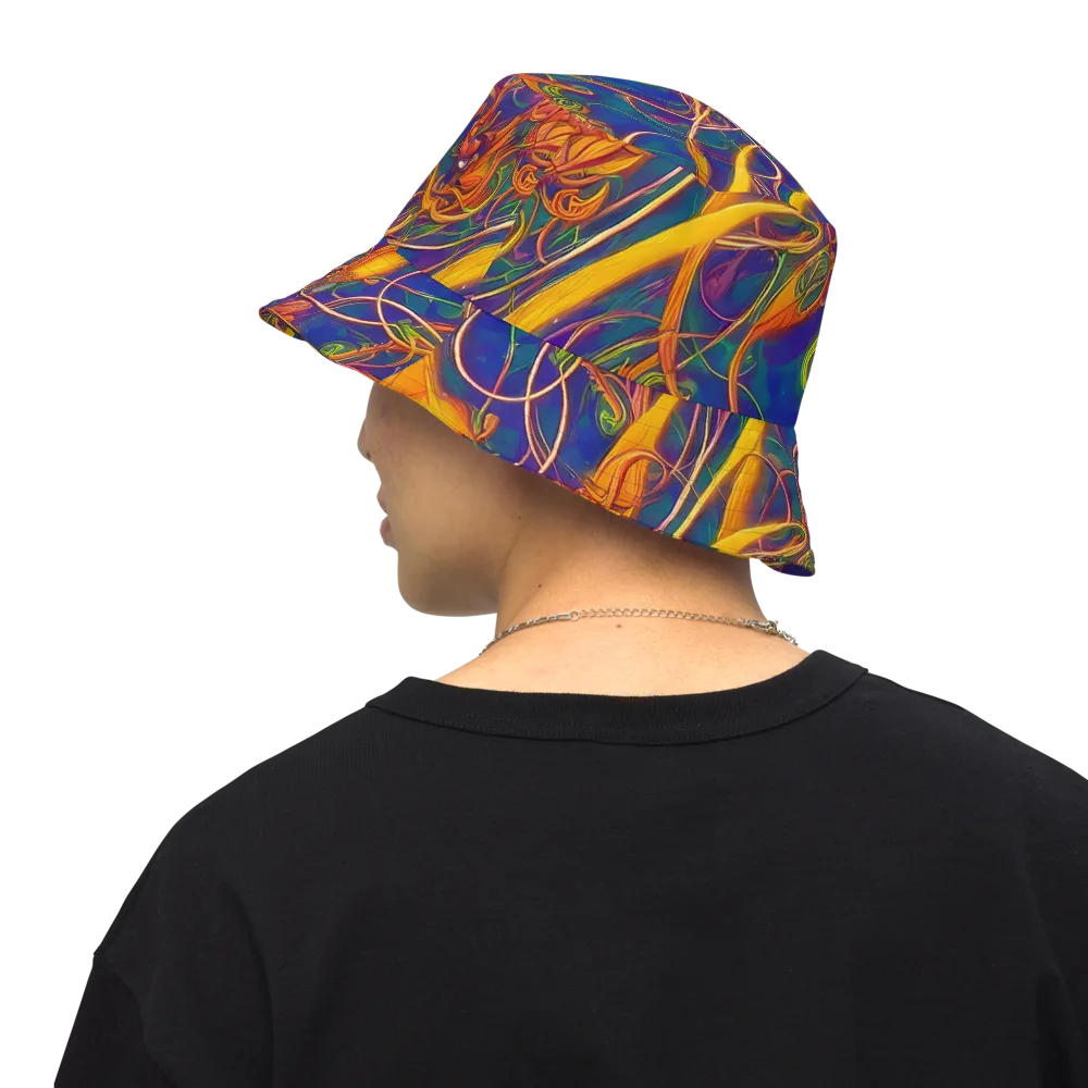 Luminous Whirl on Reversible Bucket Hat — Back Inside
