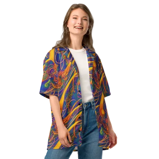 Luminous Whirl on a Button Shirt