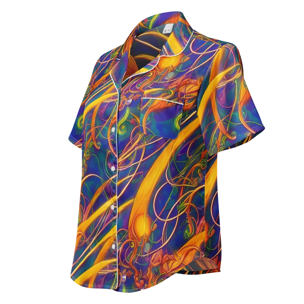 Luminous Whirl on Women's Short Sleeve Pajama Top — Left Front