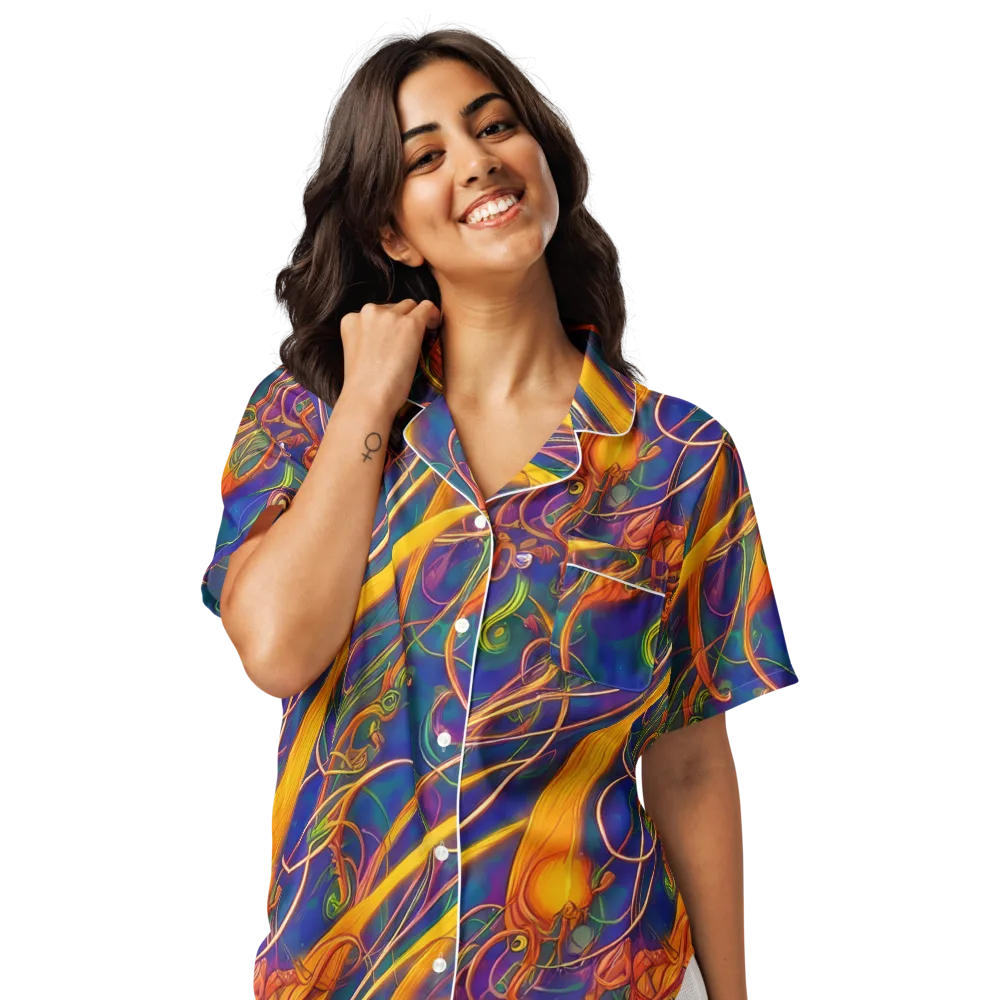 Luminous Whirl on Women's Short Sleeve Pajama Top — Front
