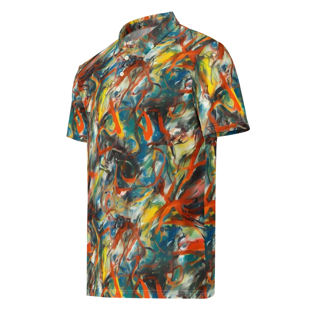Chromatic Fusion on Men's Slim Fit Polo Shirt — Left Front