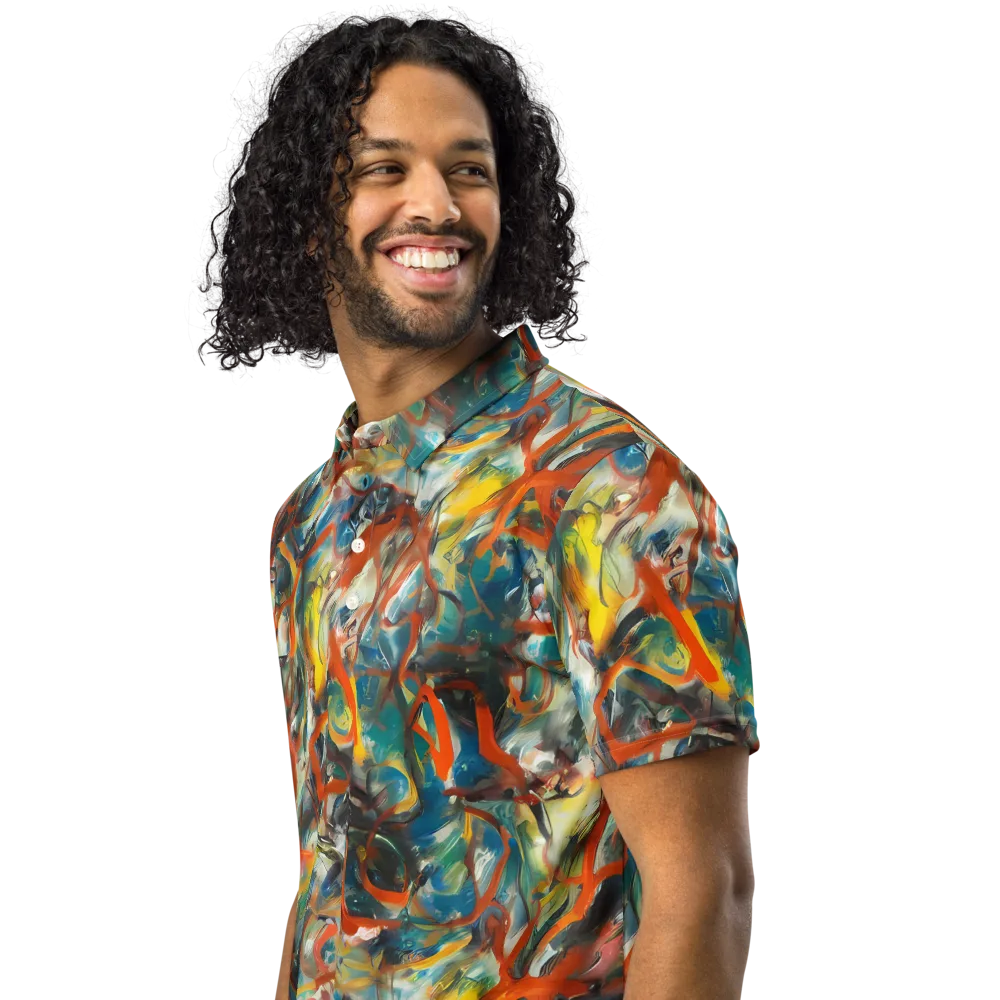 Chromatic Fusion on Men's Slim Fit Polo Shirt — Left Front