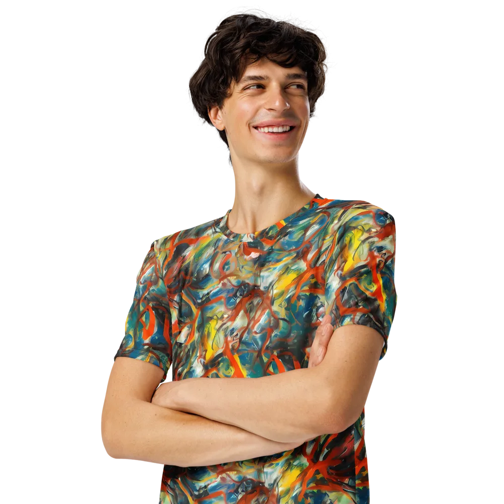 Chromatic Fusion on Men's Crew Neck T-Shirt — Left Front