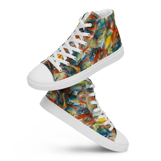 Chromatic Fusion on a Men's High Top Canvas Shoes