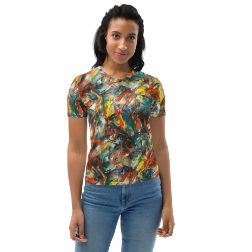 Chromatic Fusion on a Women's Crew Neck T-Shirt