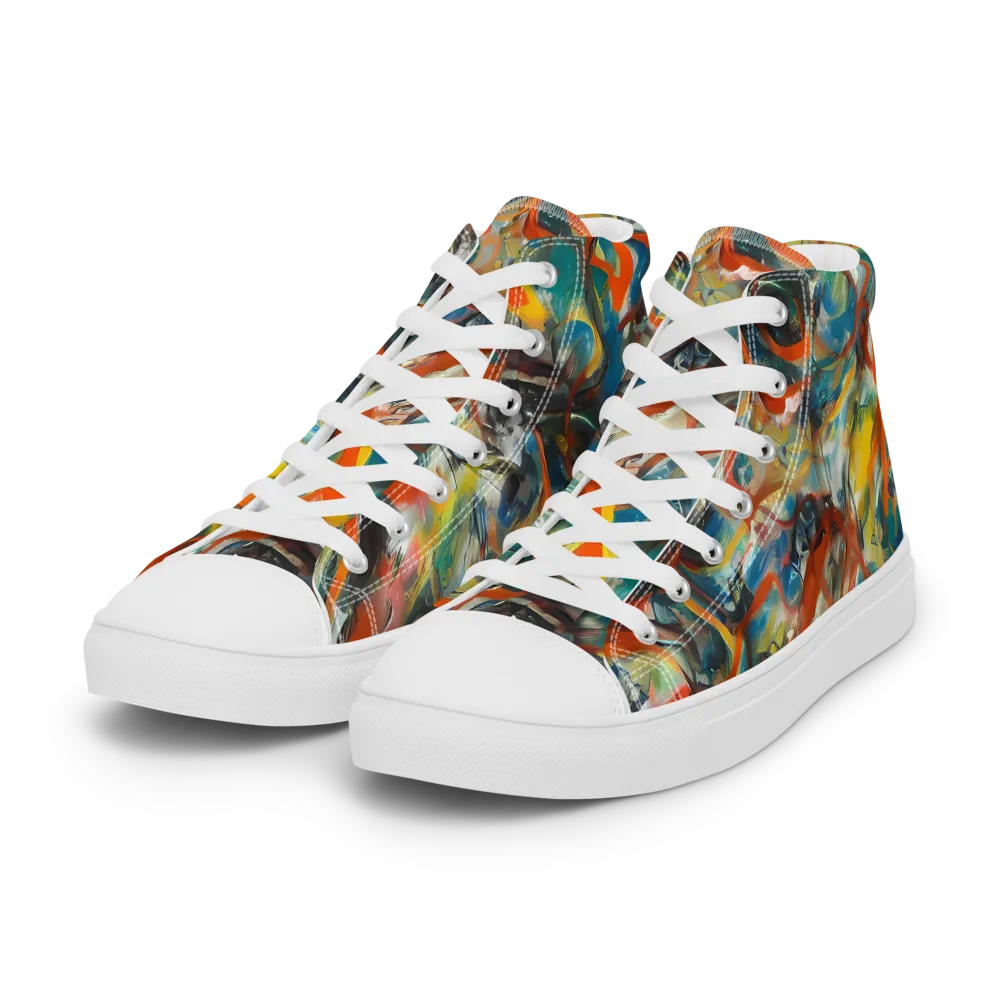 Chromatic Fusion on Women's High Top Canvas Shoes — Left Front