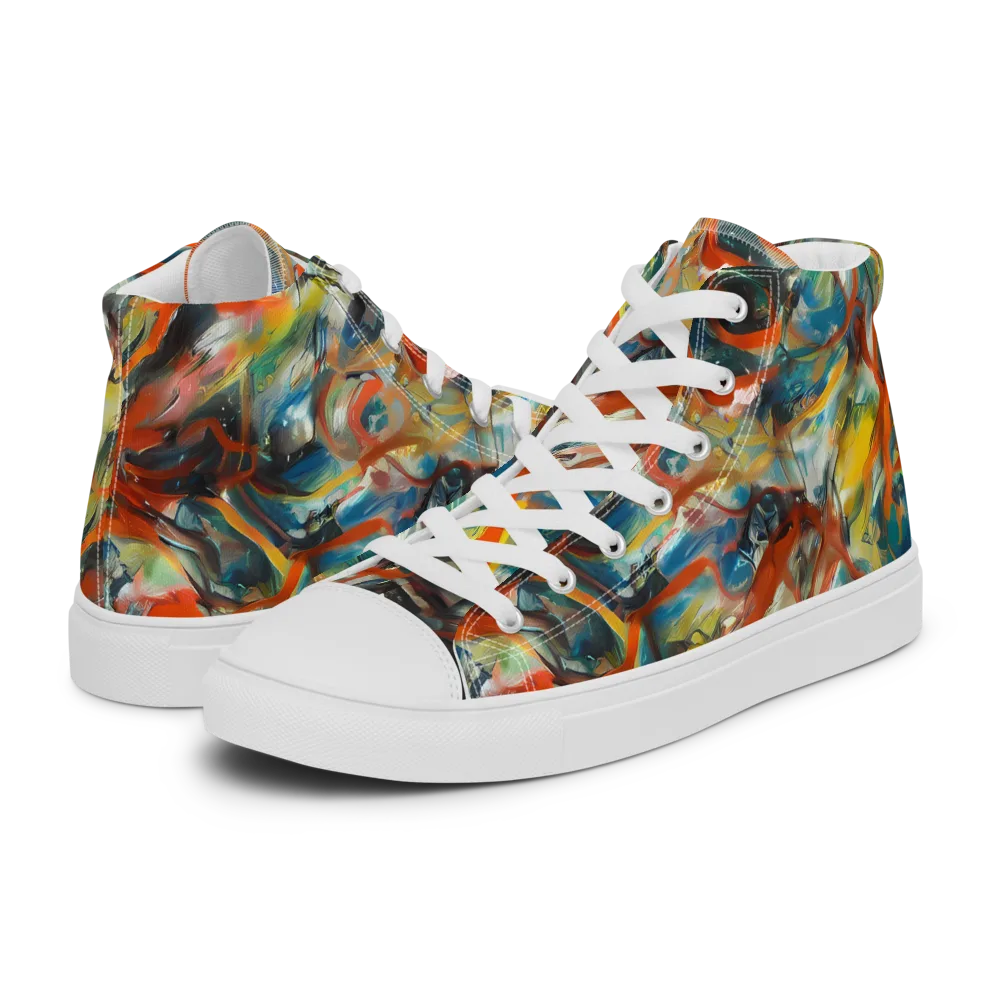Chromatic Fusion on Women's High Top Canvas Shoes — Left