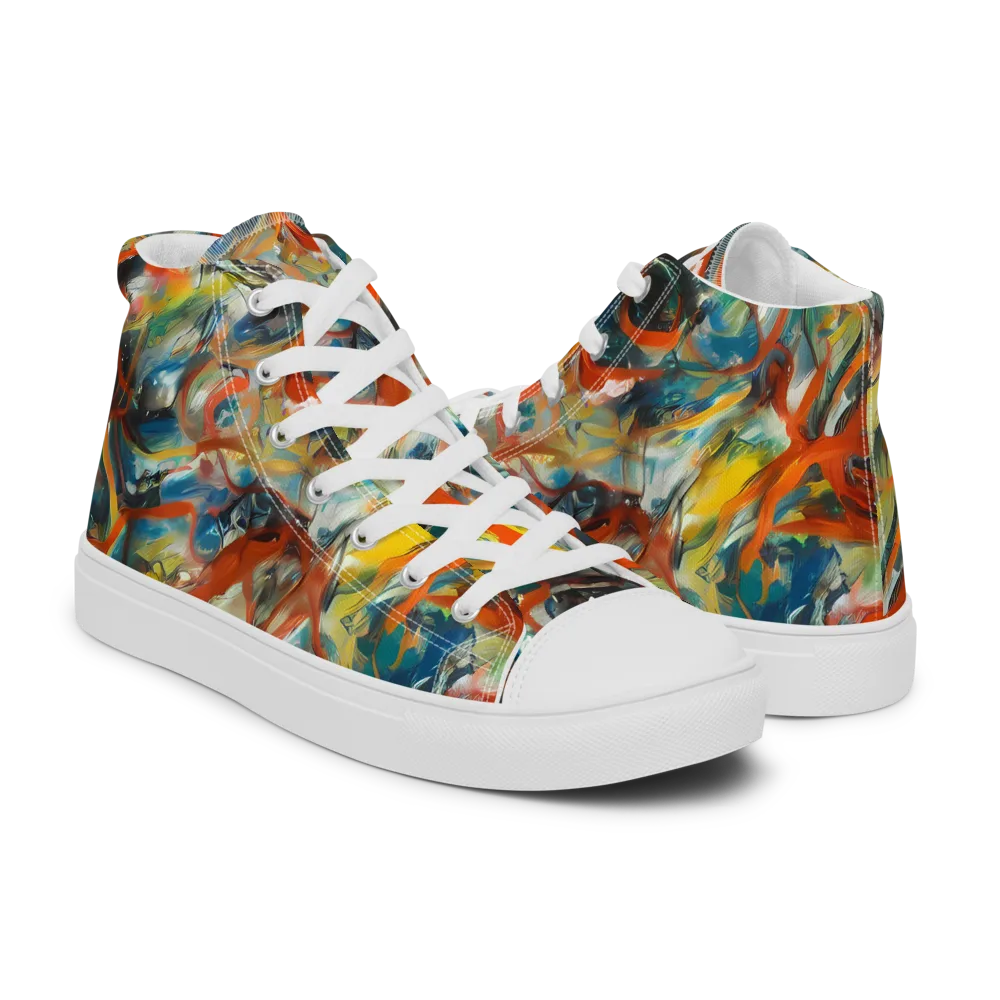 Chromatic Fusion on Women's High Top Canvas Shoes — Right