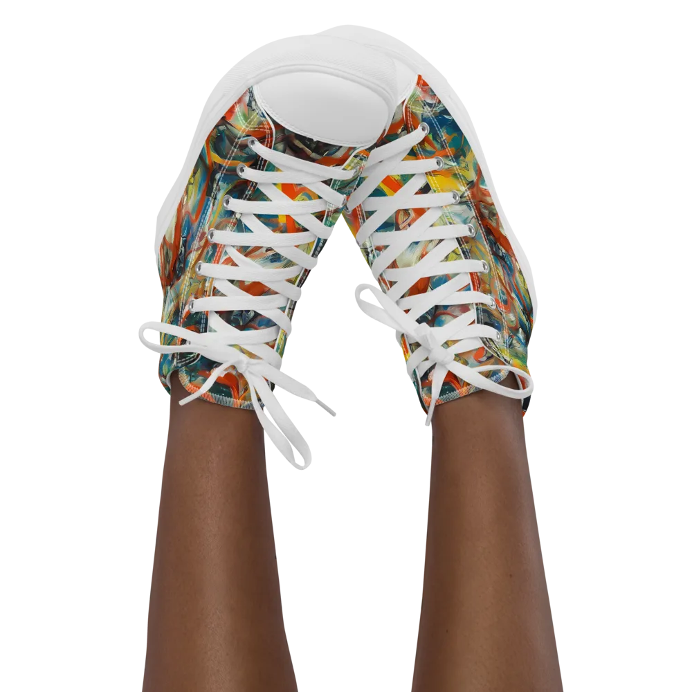 Chromatic Fusion on Women's High Top Canvas Shoes — Front