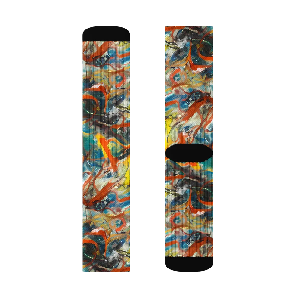 Chromatic Fusion on Socks — Left Sock
