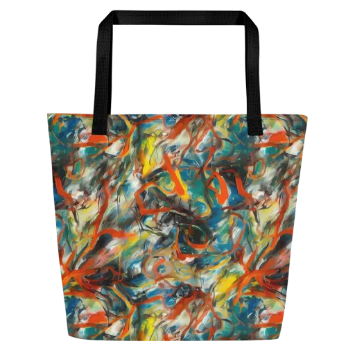Chromatic Fusion on a Large Tote Bag W/ Pocket