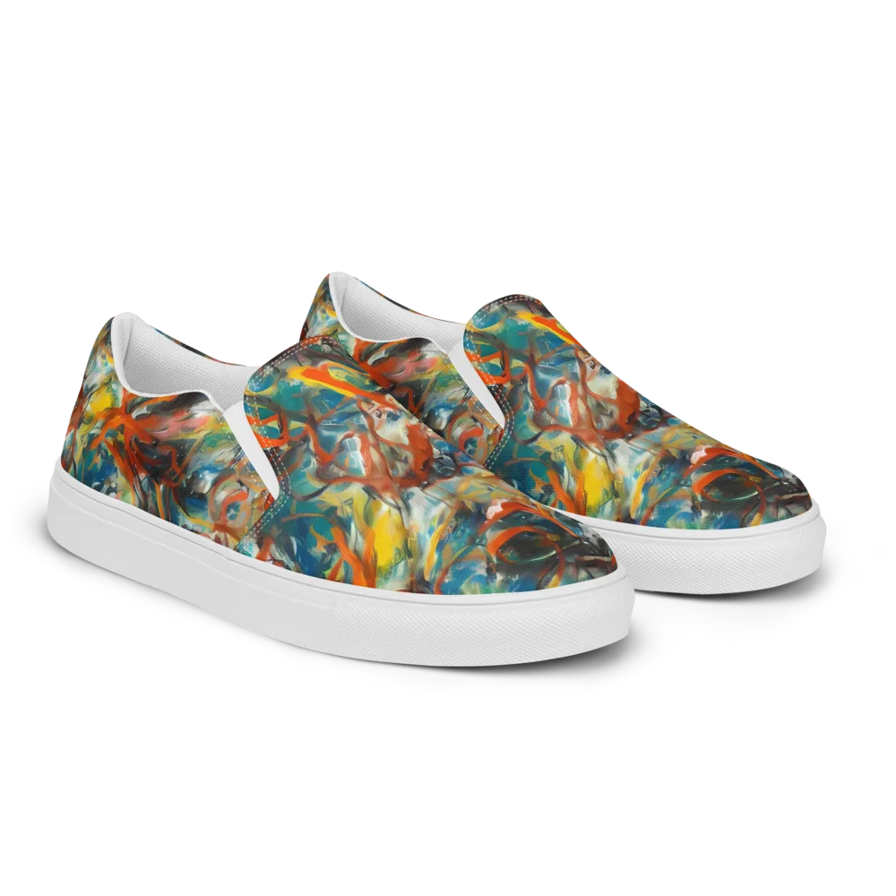 Chromatic Fusion on Women's Slip-On Canvas Shoes — Right Front