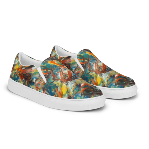 Chromatic Fusion on a Women's Slip-On Canvas Shoes