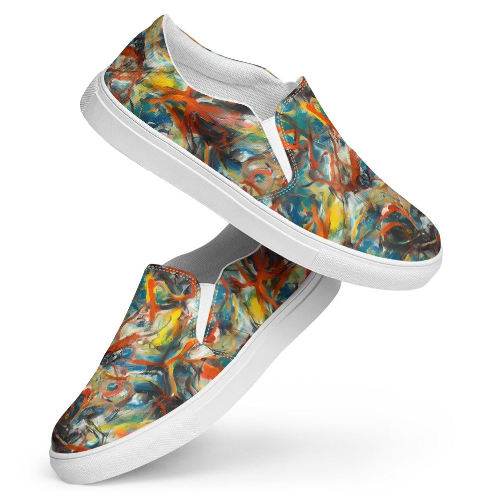Chromatic Fusion on Women's Slip-On Canvas Shoes — Front