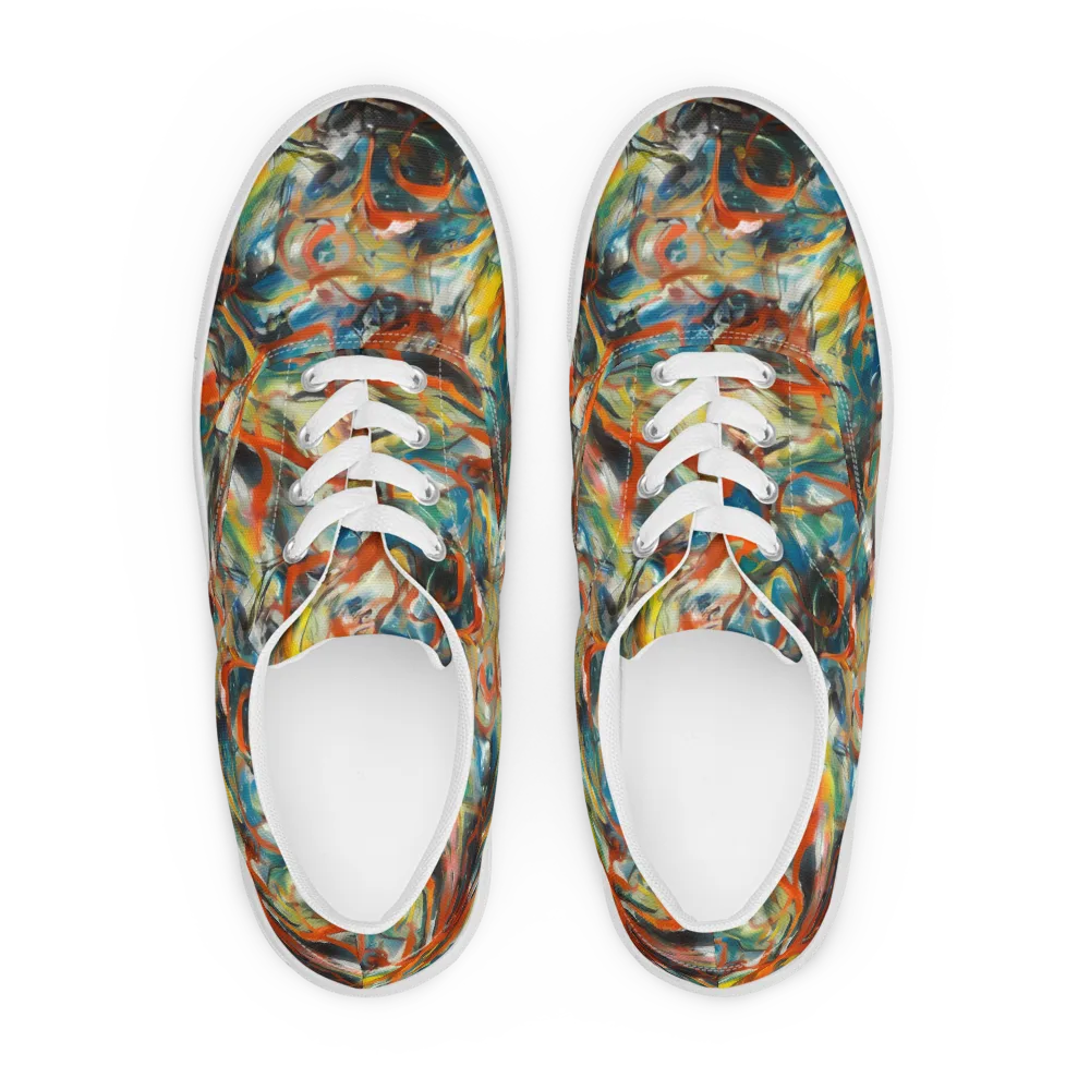 Chromatic Fusion on Men's Lace-Up Canvas Shoes — Front