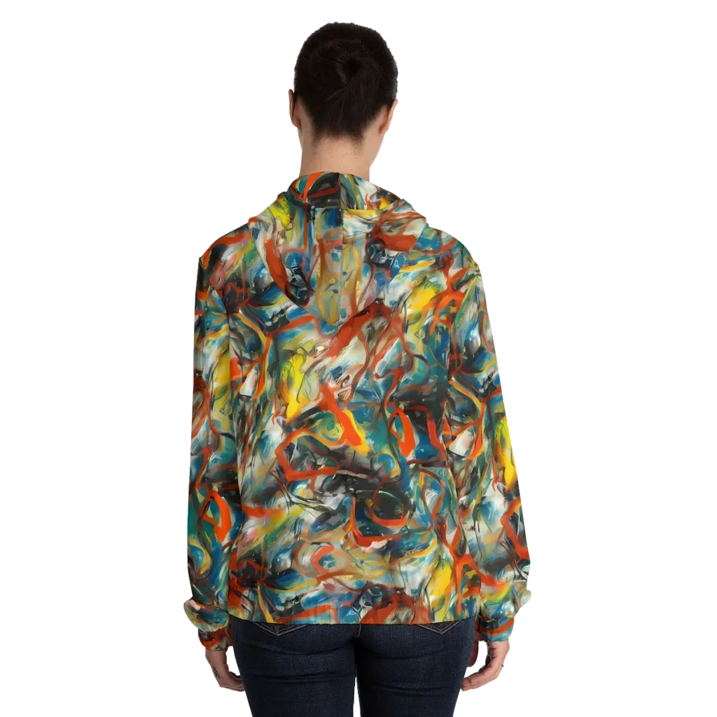 Chromatic Fusion on Women's Full-Zip Hoodie — Back On Person