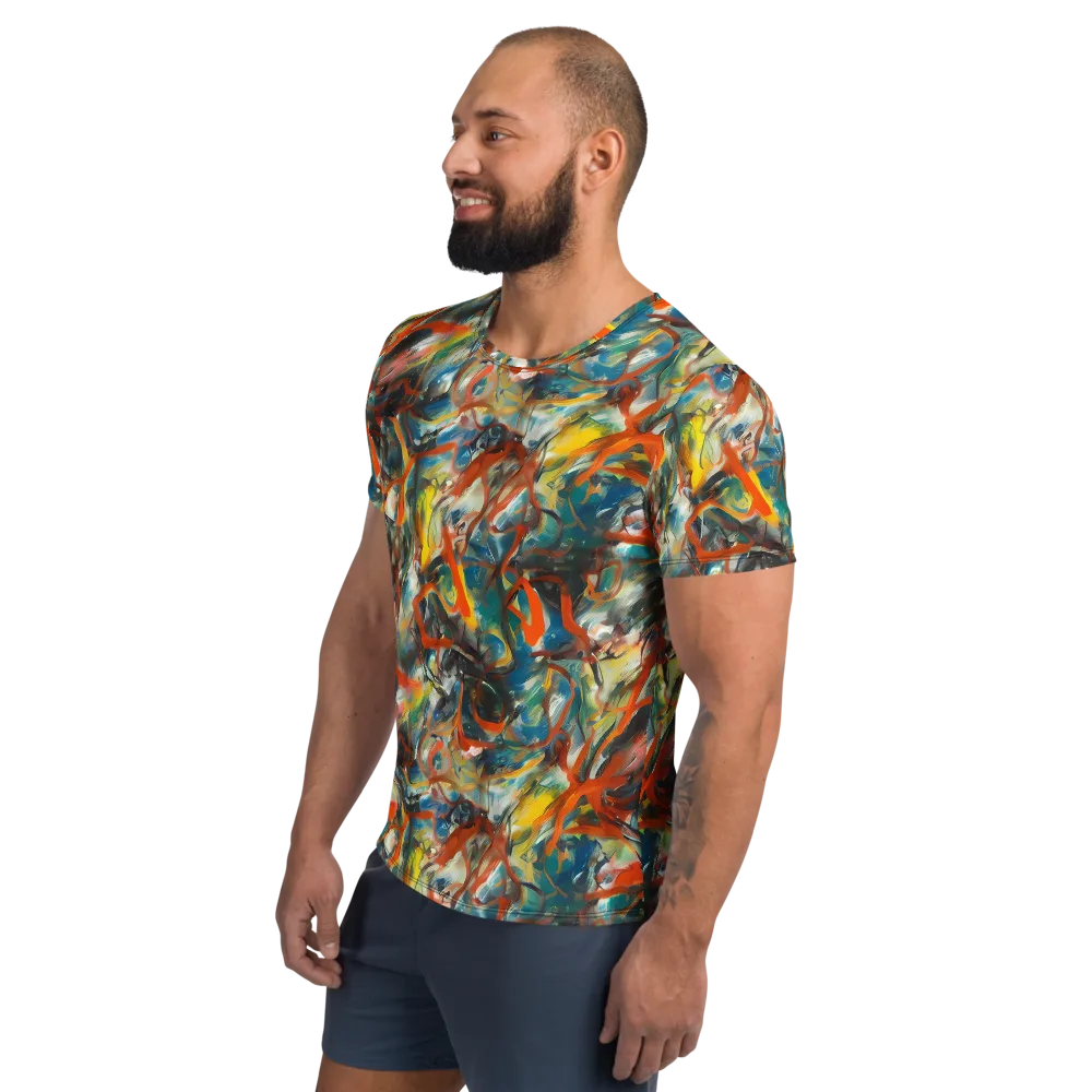 Chromatic Fusion on Men's Athletic T-Shirt — Left