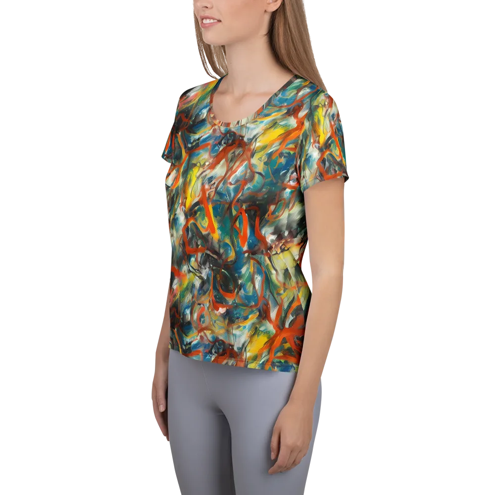 Chromatic Fusion on Women's Athletic T-Shirt — Left