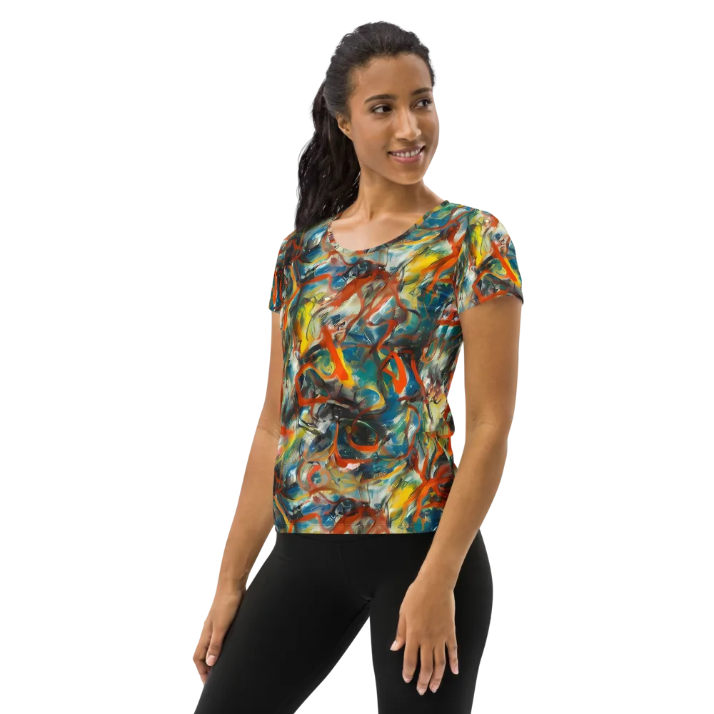 Chromatic Fusion on Women's Athletic T-Shirt — Left