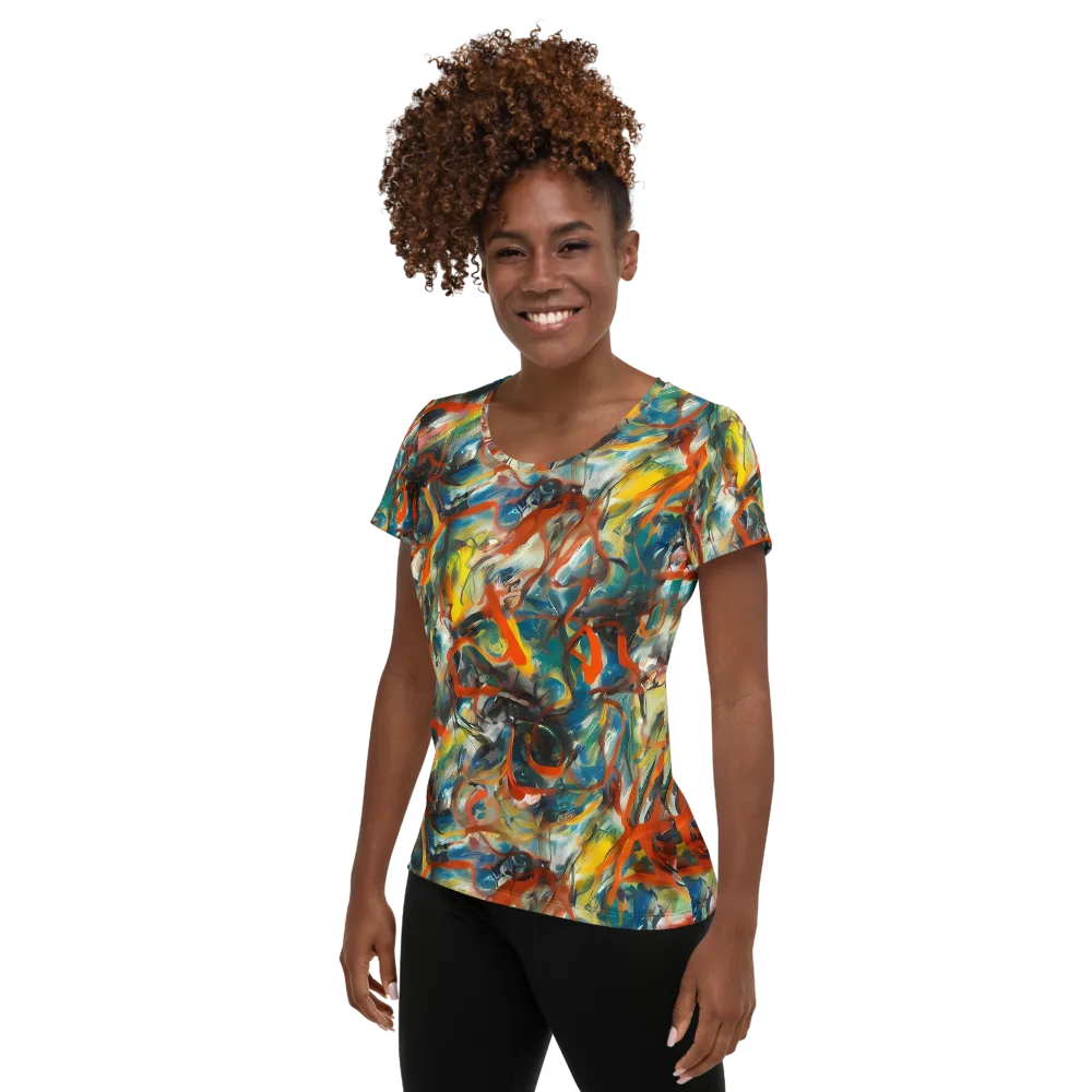 Chromatic Fusion on Women's Athletic T-Shirt — Left