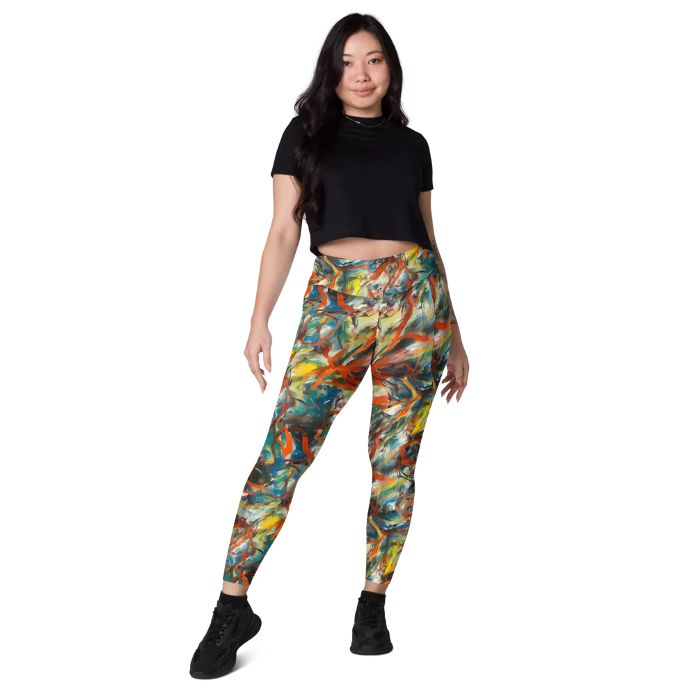 Chromatic Fusion on Leggings with Pockets — Front