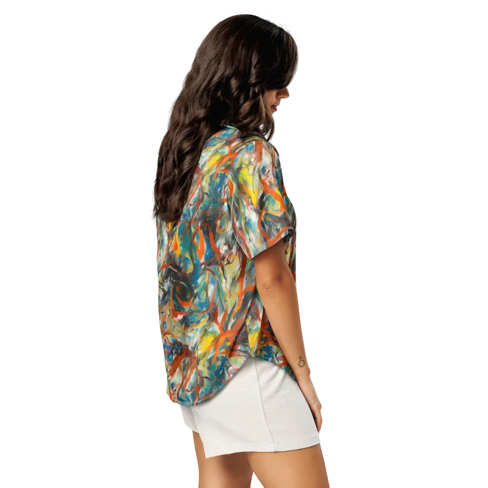 Chromatic Fusion on Women's Short Sleeve Pajama Top — Right Back