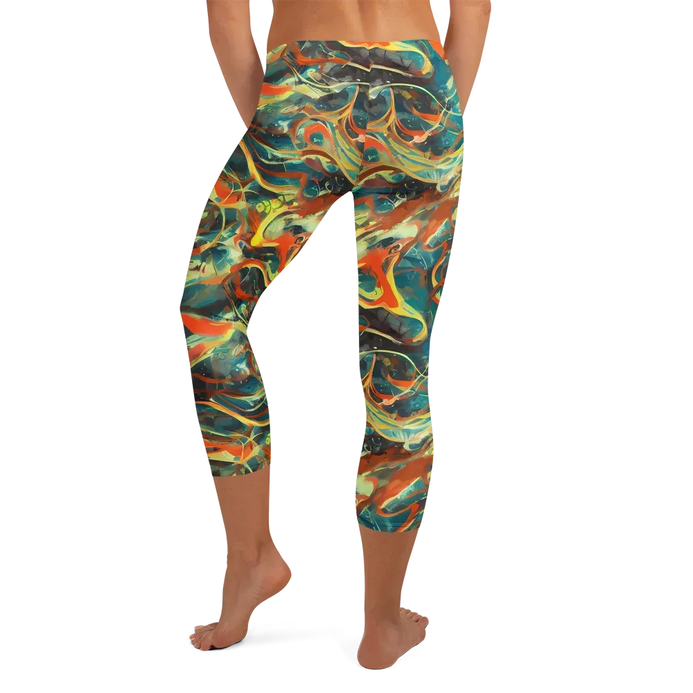 Chromatic Vortex on Capri Leggings — Back