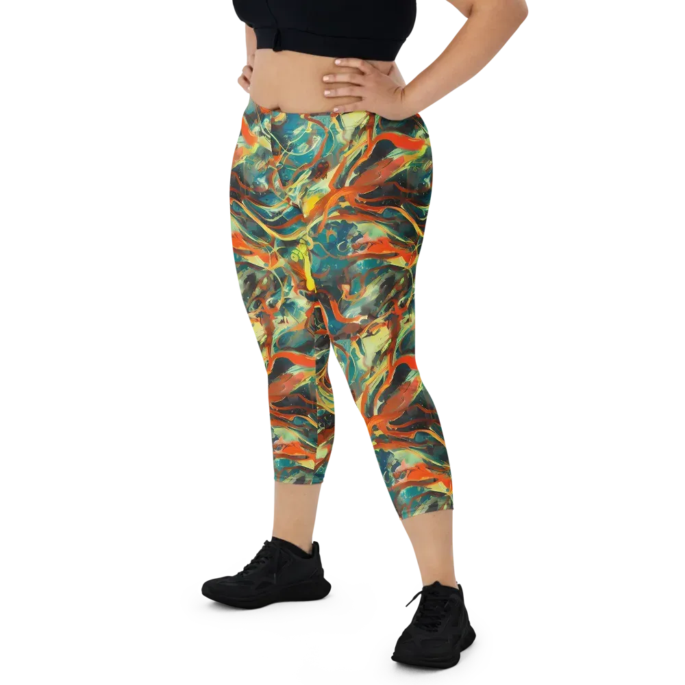 Chromatic Vortex on Capri Leggings — Front