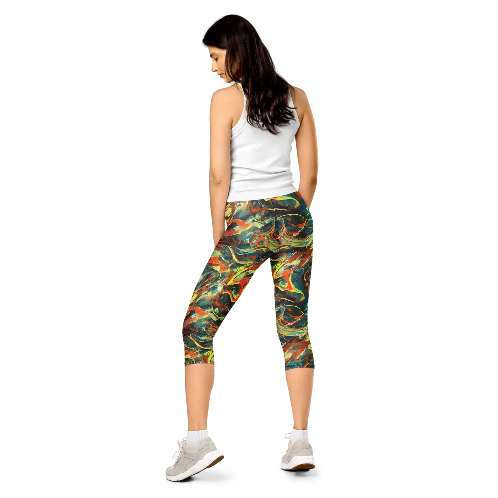 Chromatic Vortex on Capri Leggings — Back