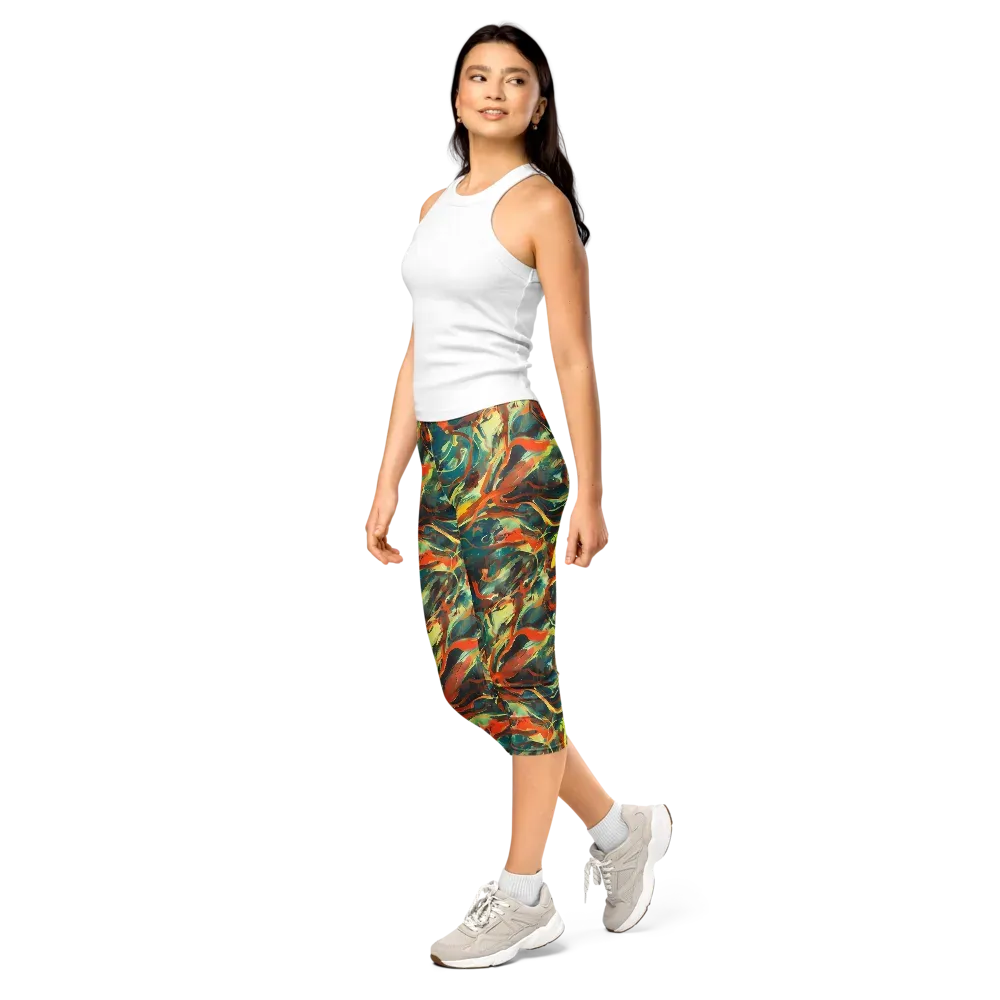 Chromatic Vortex on Capri Leggings — Left Front