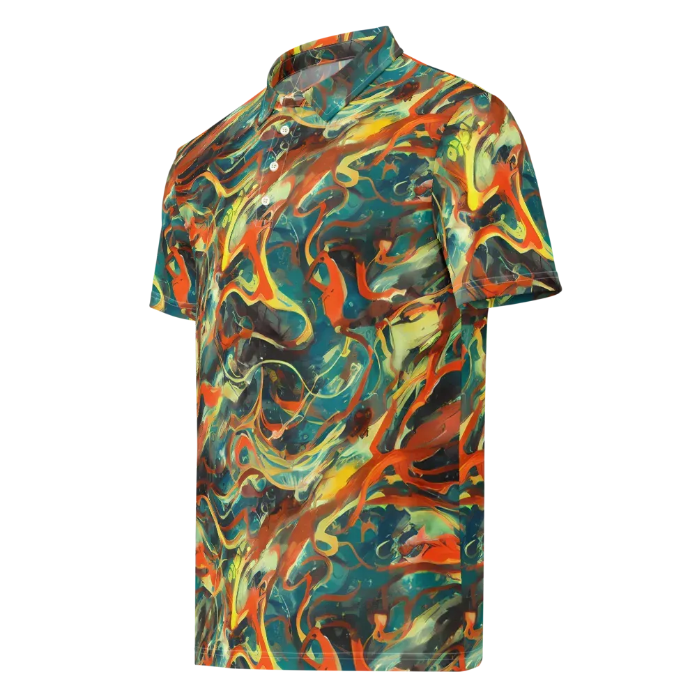 Chromatic Vortex on Men's Slim Fit Polo Shirt — Left Front