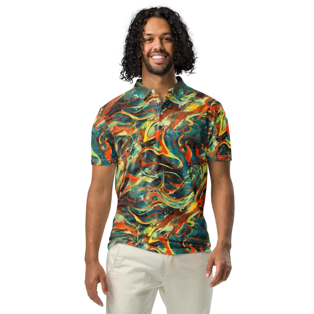 Chromatic Vortex on Men's Slim Fit Polo Shirt — Front