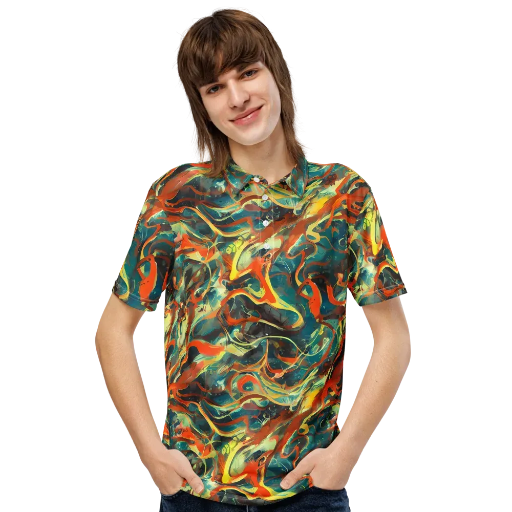 Chromatic Vortex on Men's Slim Fit Polo Shirt — Front