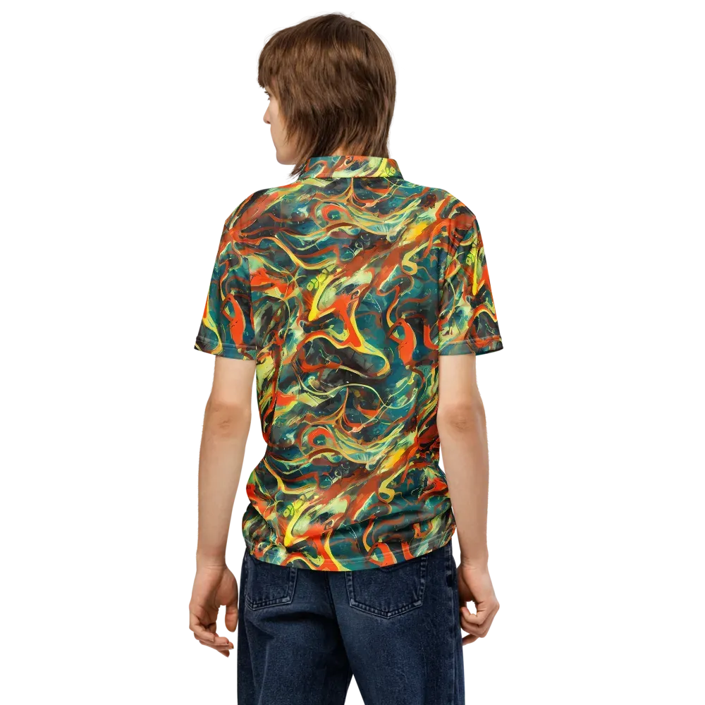 Chromatic Vortex on Men's Slim Fit Polo Shirt — Back