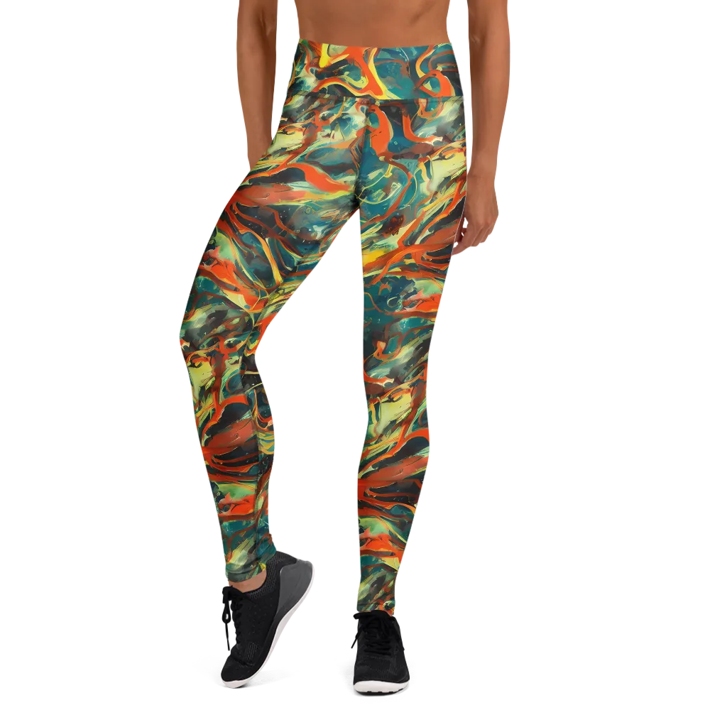 Chromatic Vortex on Yoga Leggings — Front