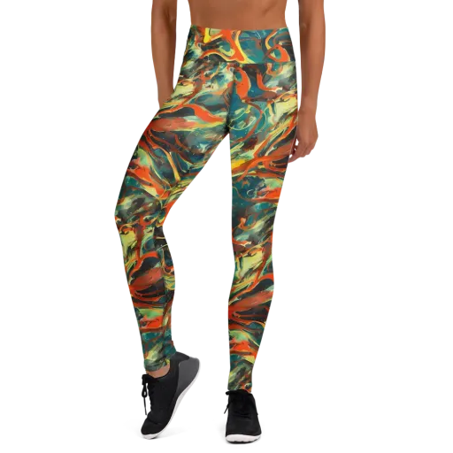 Chromatic Vortex on a Yoga Leggings
