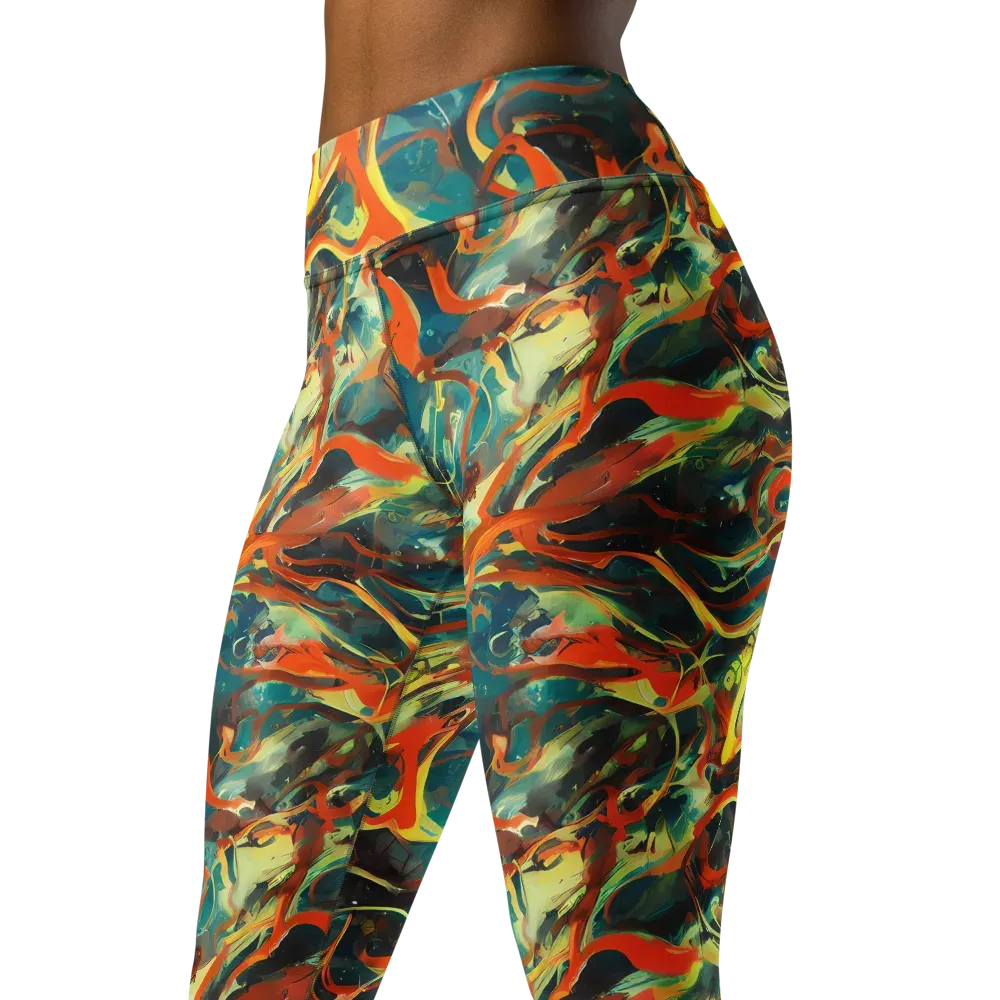 Chromatic Vortex on Yoga Leggings — Left Front