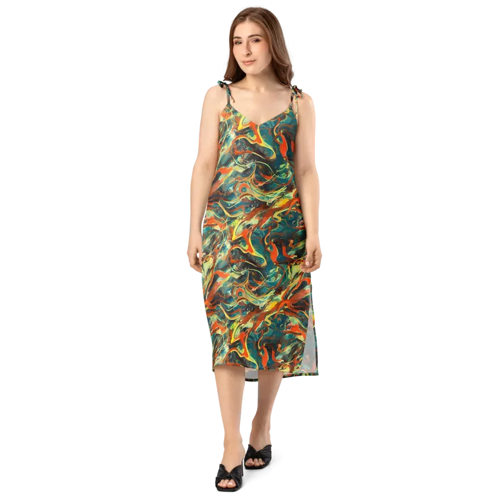 Chromatic Vortex on Slip Dress — Front