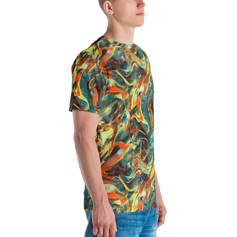 Chromatic Vortex on Men's Crew Neck T-Shirt — Right
